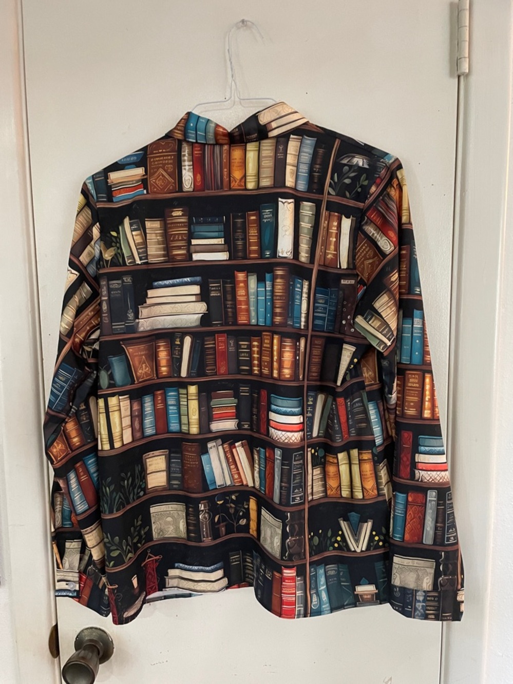 Women’s Button Down Book Print Blouse XL - Picture 4 of 6